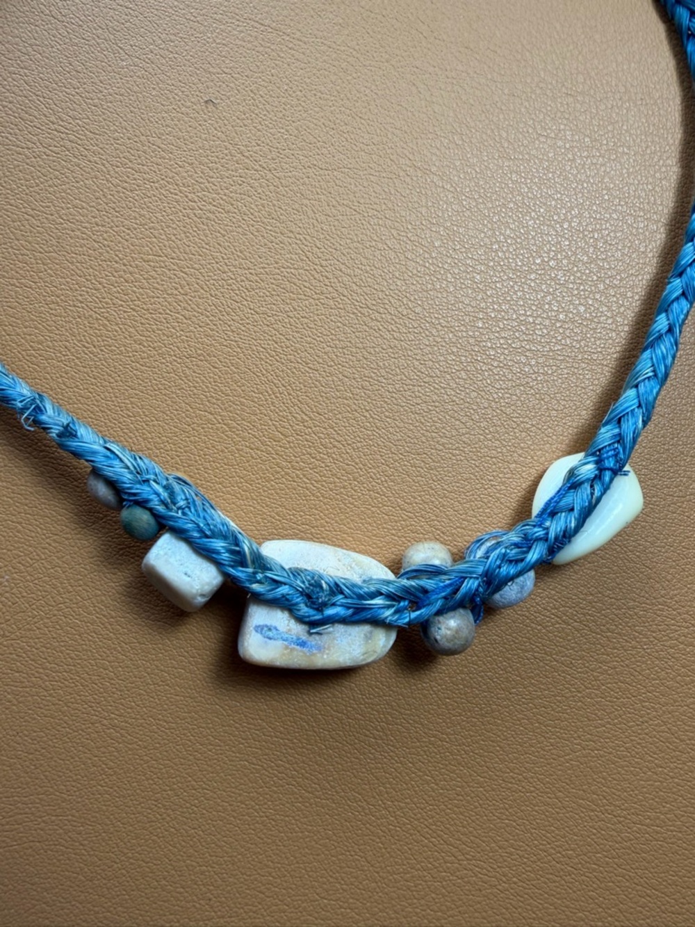 Artisan Bohemian Blue Stone Shell Necklace - Picture 16 of 16